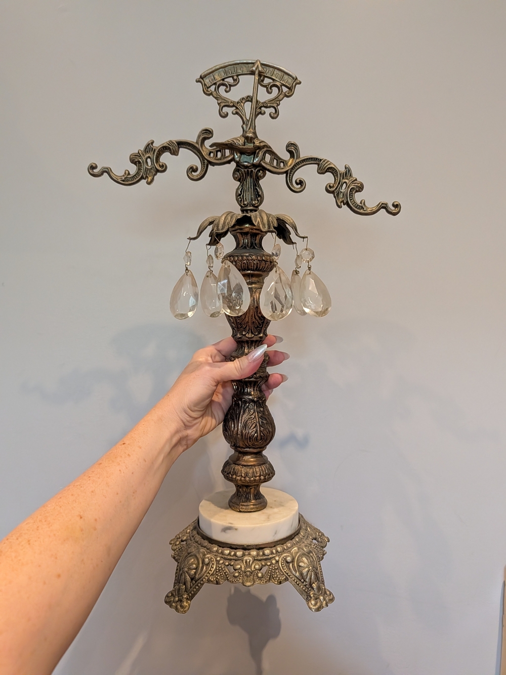 Ornate Bronze Scale With Crystal Accents